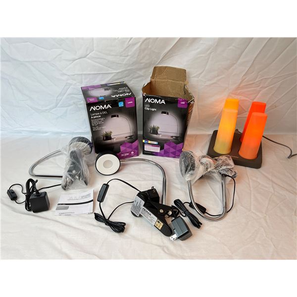 Candela Rechargable Lamps, 3 Noma LED Clip Lights