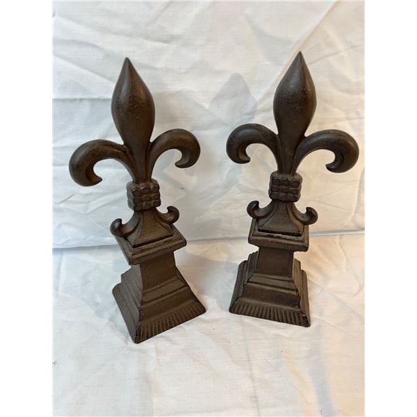 2 Cast Iron Fleur de Lis