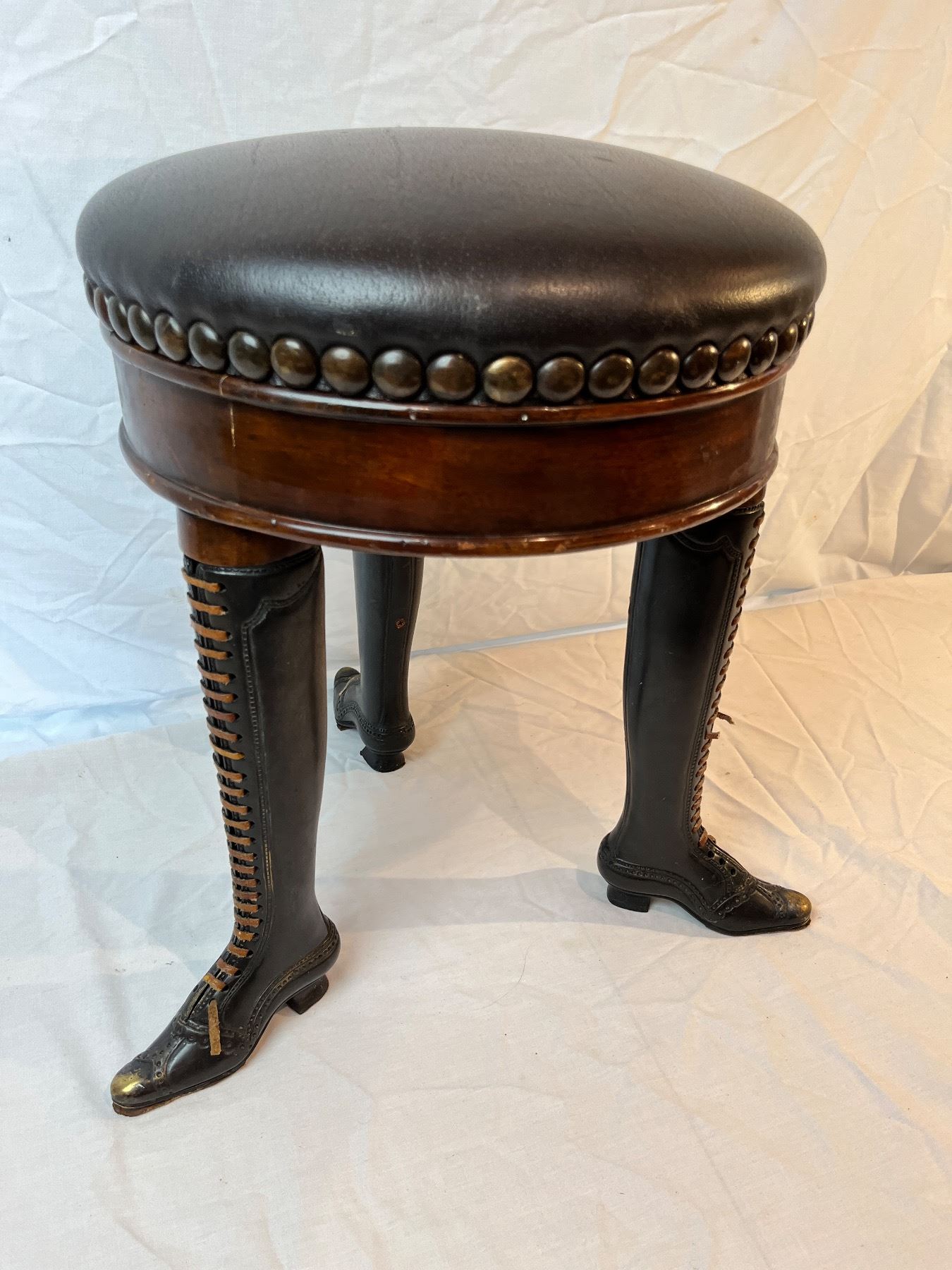 Boot Stool 3 Legged Stool with Metal Legs And Boot Feet - Sunrise Estate Services Ltd