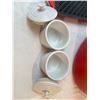 Image 2 : Le Creuset Large Pot & Grill Pan & 2 China Spice Jars with Lids