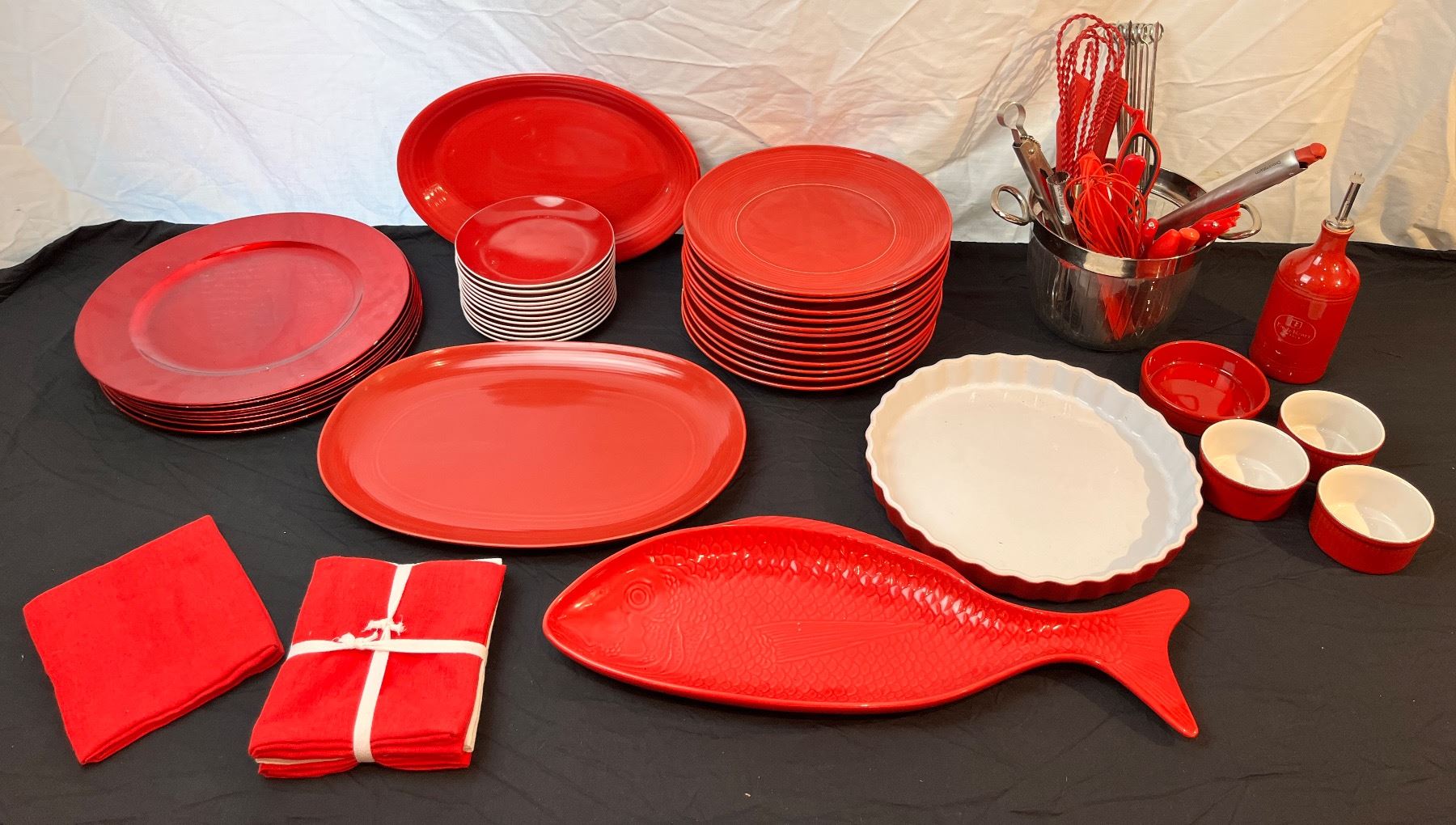 Large Assortment of Red Kitchenware - Sunrise Estate Services Ltd
