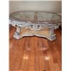 Image 1 : Elegant Crackle "La Francaise" Oval Cocktail Table