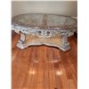 Image 1 : Elegant Crackle "La Francaise" Oval Cocktail Table