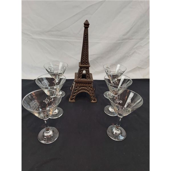 Paris Themed Stemware and Candle Holder