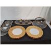 Image 1 : Gold Coloured Dishes and Table Pieces