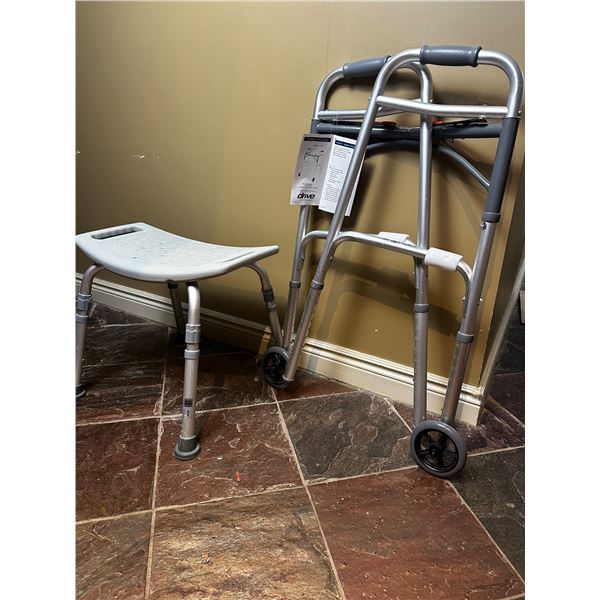 Drive Folding Walker & Shower Bench