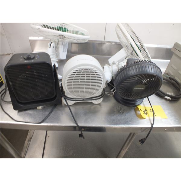 3 Fans & 2 Small Heaters