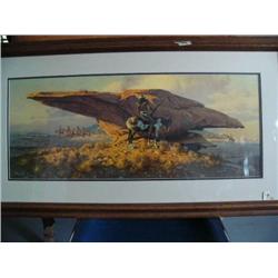 "Indian Brave on Horse Behind Rock" McCarthy