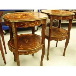 Pair Beautiful Inlaid Night Stands
