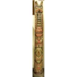 Totem Pole, 2 parts, Imported, Inlaid Abalone 82"
