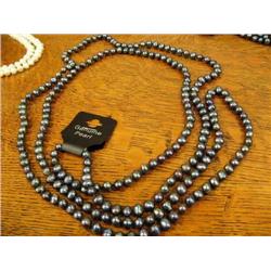 Strand Cultured Fresh Water Pearls 9 Each 64" Black