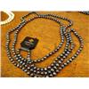 Image 1 : Strand Cultured Fresh Water Pearls 9 Each 64" Black