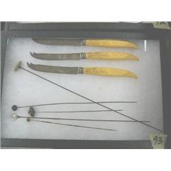 Lot of Estate Hair Pins and Knives