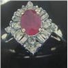 Image 1 : 15 K Yellow Gold Ruby and Diamond Lady's Ring, Ruby Approx .75 carats. Diamonds Approx 0.50 carats  