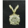 Image 1 : 14 K Yellow Gold Diamond Pendant & Chain.  .46 ct.  Round Brilliant Diamond.  Replacement Cost $2,15