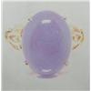 Image 1 : 14 K Yellow Gold Lady's Ring Oval Cabochon Lilac Jade  Replacement Cost: $1,053