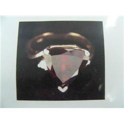 14 K Yellow Gold Garnet and Diamond Lady's Ring.  Garnet Approx. 4.65 carats, Diamonds Approx. .08 c