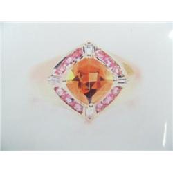 14 K Yellow Gold Citrine Lady's Ring,   Citrine Approx. 1.50 carats, Tourmaline Approx.1.00 carats, 