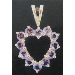 14 K Yellow Gold Tanzanite Heart Pendant, Approx. 1.00 carats, Replacement Cost: $850