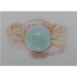 14 K Yellow Gold Jade Lady's Ring 8.00mm, Replacement cost: $1,053