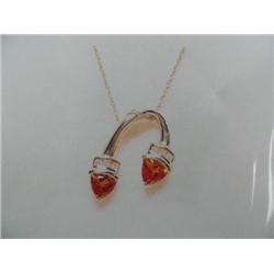 10 K Yellow Gold Citrine Pendant and Chain accented with Diamonds,  Citrine Approx 1.50 carats, Diam