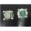 Image 1 : 14 K White Gold Diamond Stud Earrings.  Approx. .25 carats Teal Diamonds. Round Brilliant Cut  Repla