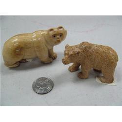 Lot of Carved Bone 1 Angel, 1 Seal, 2 Bears,