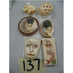 Lot of 6 carvings