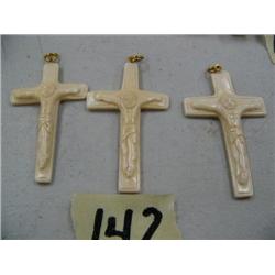 Lot of 3 Bone Crosses