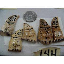 Lot of 5 Carved Bone Billikans