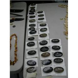 Scrimshawed Baleen Pins