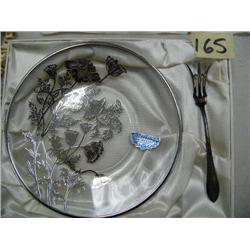 Sterling Silver on Crystal Fork H'orderve Plate