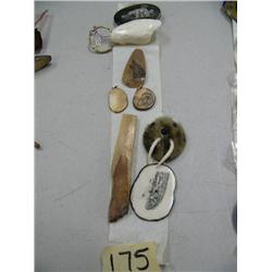 Lot of: Scrimshawed Pieces, Walrus Key Ring
