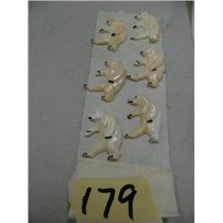 Lot of: Carved Ivory Bears   6