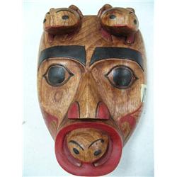 Mask Carved Wood, Import 10"