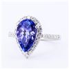 Image 2 : 3.75 ctw Tanzanite and 0.45 ctw Diamond 18K White Gold Ring