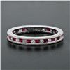 Image 2 : New .900 Platinum .92 ctw Calibre Ruby Diamond Double Milgrain Eternity Band Rin