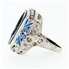 Image 6 : Antique 14k Gold Athena Warrior Intaglio Agate Seed Pearl & Enamel Filigree Ring