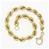 Image 2 : Fine Solid 18k Yellow Gold 8" 6.4mm Thick Puffed Rope Link Unisex Chain Bracelet