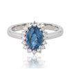 Image 1 : 1.07 ctw Aquamarine and 0.30 ctw Diamond Platinum Ring