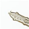 Image 4 : Antique Art Deco 14k White Gold 0.05 ctw Single Cut Diamond Open Filigree Bar Pi