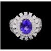 Image 2 : 14KT White Gold 2.71 ctw Tanzanite and Diamond Ring