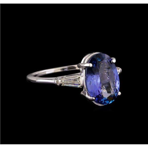 14KT White Gold 3.35 ctw Tanzanite and Diamond Ring