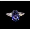 Image 2 : 14KT White Gold 3.35 ctw Tanzanite and Diamond Ring