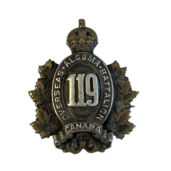 WW1 CEF 119th Battalion OFFICERS Collar Badge