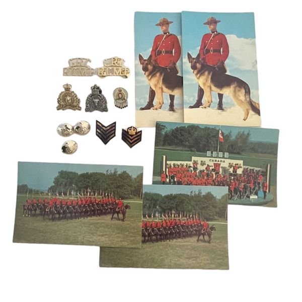 RCMP Badge & Postcard Lot