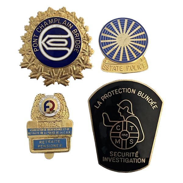 Lot of 4 Quebec Related Police Badges