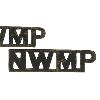 Image 3 : NWMP North West Mounted Police Shoulder Title Badge Pair