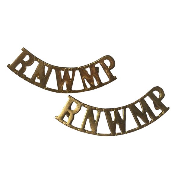 RNWMP Royal North West Mounted Police Shoulder Title Badge Pair