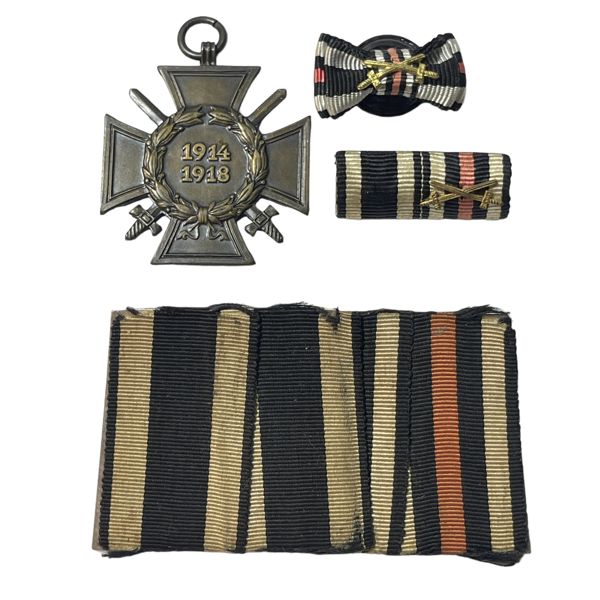 WW1German Ribbon Bar & full size medal ribbon mount